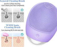 HKM-105427 High-Frequency Vibration Silicone Facial Cleansing Brush - USB Rechargeable, Waterproof, Unisex Skin Care Tool