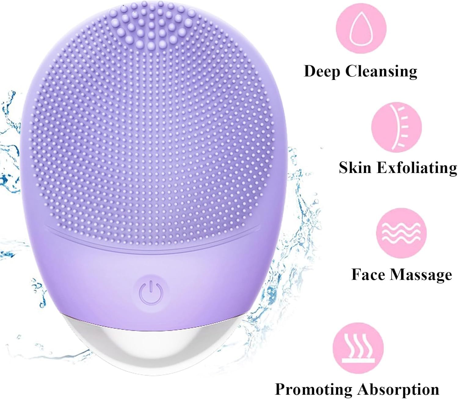 HKM-105427 High-Frequency Vibration Silicone Facial Cleansing Brush - USB Rechargeable, Waterproof, Unisex Skin Care Tool