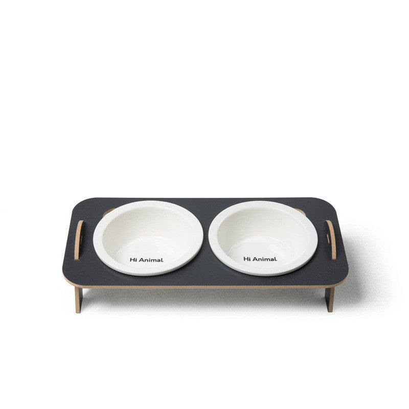 HKM-387411 Ceramic Cat Food and Water Bowl - Suitable for Elderly Cats, Not Microwave Safe