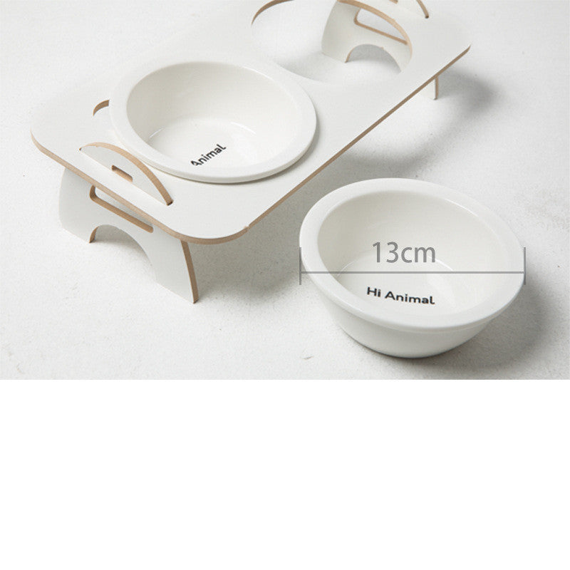 HKM-387411 Ceramic Cat Food and Water Bowl - Suitable for Elderly Cats, Not Microwave Safe