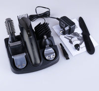 HKM-939923 6-in-1 Stainless Steel Multifunctional Hair Clipper with Quick-Change Blades and Long Battery Life