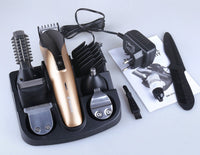 HKM-939923 6-in-1 Stainless Steel Multifunctional Hair Clipper with Quick-Change Blades and Long Battery Life