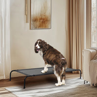 HKM-597523 Elevated Dog Bed with Breathable Textilene Mesh - Durable Steel Frame for Comfort and Support