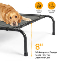 HKM-597523 Elevated Dog Bed with Breathable Textilene Mesh - Durable Steel Frame for Comfort and Support