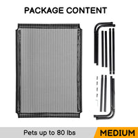 HKM-597523 Elevated Dog Bed with Breathable Textilene Mesh - Durable Steel Frame for Comfort and Support