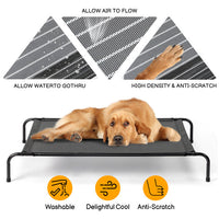 HKM-597523 Elevated Dog Bed with Breathable Textilene Mesh - Durable Steel Frame for Comfort and Support