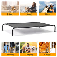 HKM-597523 Elevated Dog Bed with Breathable Textilene Mesh - Durable Steel Frame for Comfort and Support