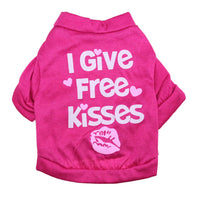 HKM-995411 Kiss Printed Cotton Jersey T-Shirt for Small Dogs - Comfortable and Stylish Size XS to L