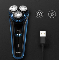 HKM-709395 Three-Head Rechargeable Electric Shaver with Lithium Battery, 5W Power, Stainless Steel Blades