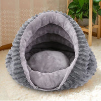 HKM-727443 Cozy Tunnel Cat Nest Sleeping Bag, Foldable and Washable Velvet Bed for Pets, 45x45x30cm, Gray