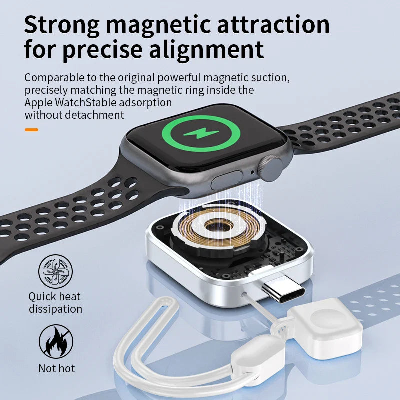 KTX-917203 Magnetic Wireless Charger for Compatible Apple Watch Models - 5W Fast Charging