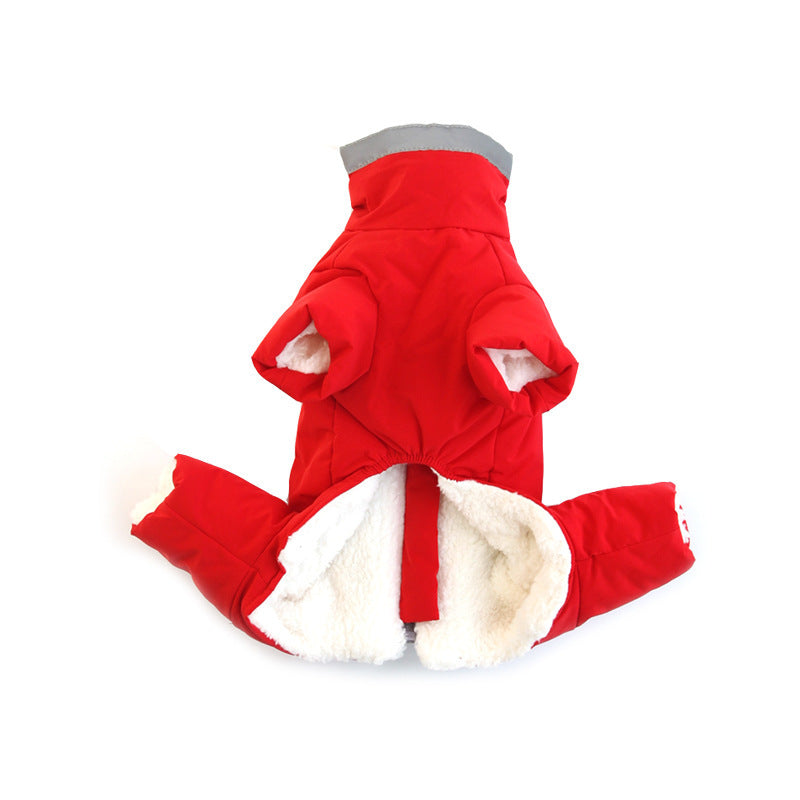 HKM-863187 Reflective Thickened Velvet Cotton Plush Dog Coat - Warm & Comfortable in Various Sizes and Colors