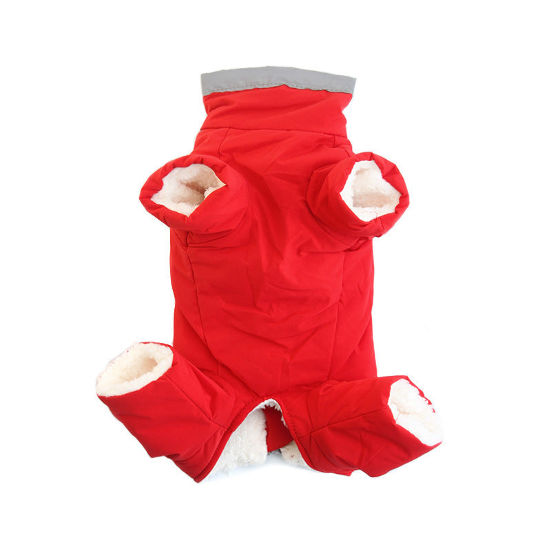 HKM-863187 Reflective Thickened Velvet Cotton Plush Dog Coat - Warm & Comfortable in Various Sizes and Colors