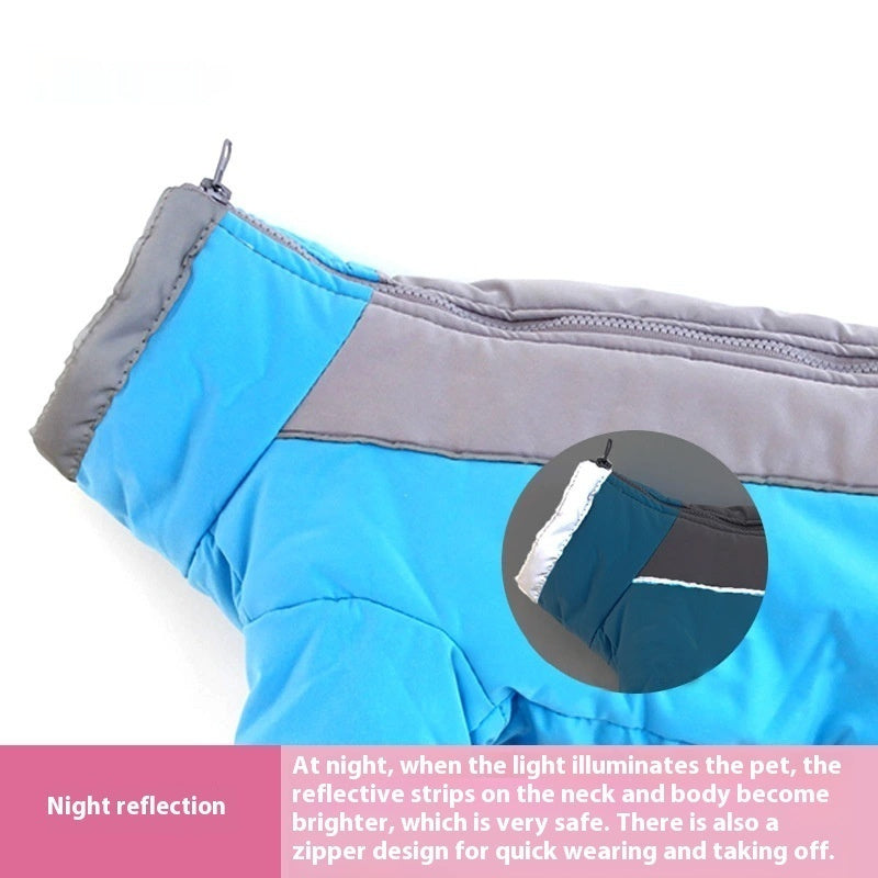 HKM-863187 Reflective Thickened Velvet Cotton Plush Dog Coat - Warm & Comfortable in Various Sizes and Colors