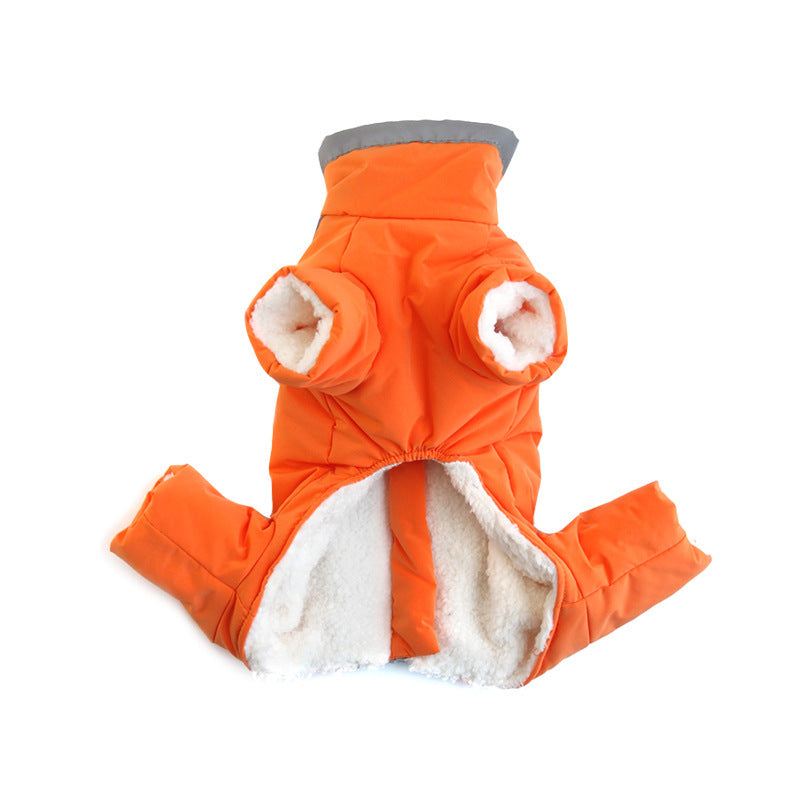 HKM-863187 Reflective Thickened Velvet Cotton Plush Dog Coat - Warm & Comfortable in Various Sizes and Colors