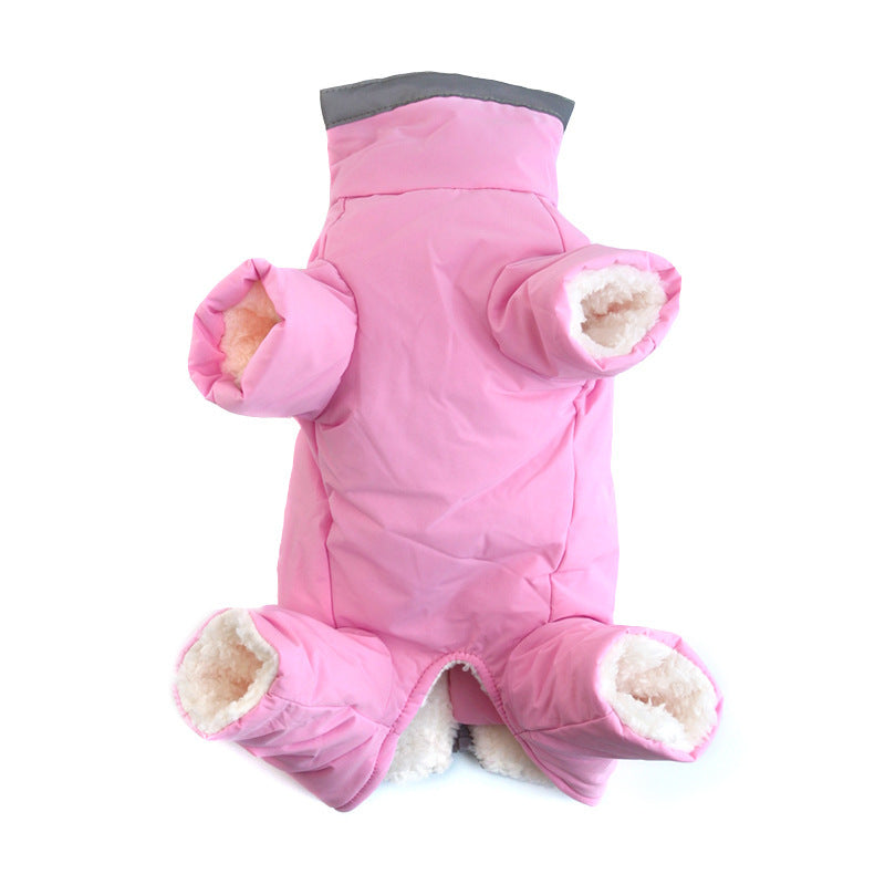 HKM-863187 Reflective Thickened Velvet Cotton Plush Dog Coat - Warm & Comfortable in Various Sizes and Colors