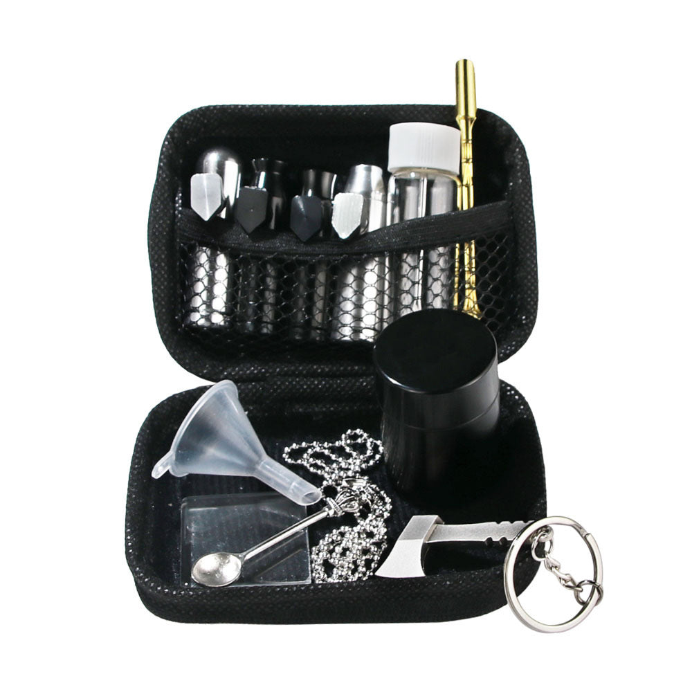 HKM-037587 Multi-Functional Metal Medicine Box with Keychain and Storage Features