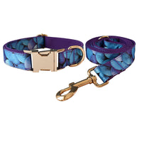 HKM-425811 Purple Cotton Bowknot Dog Collar with Metal Buckle - Adjustable Size S to XL