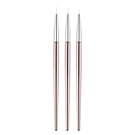HKM-986771 Rose Gold Nail Art Drawing Pens - 3-Piece Set