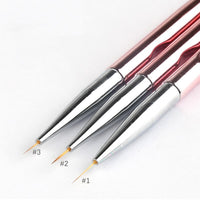 HKM-986771 Rose Gold Nail Art Drawing Pens - 3-Piece Set