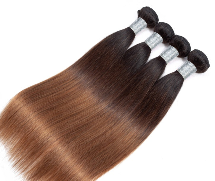 KTX-469331 Medium Long Real Hair Weave for All Skin Tones and Face Shapes, Heat Dyeable
