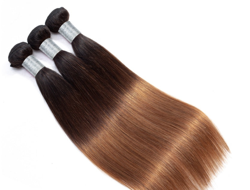 KTX-469331 Medium Long Real Hair Weave for All Skin Tones and Face Shapes, Heat Dyeable