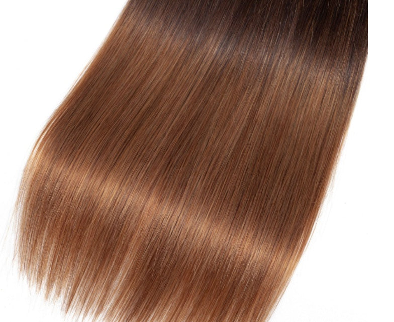 KTX-469331 Medium Long Real Hair Weave for All Skin Tones and Face Shapes, Heat Dyeable