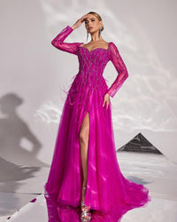 HKM-299859 Rose Pink Evening Dress for Women, Model EZ25058