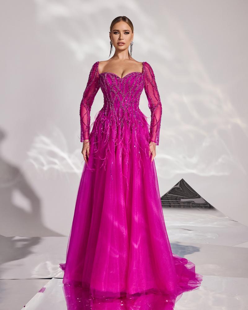 HKM-299859 Rose Pink Evening Dress for Women, Model EZ25058