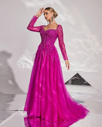 HKM-299859 Rose Pink Evening Dress for Women, Model EZ25058