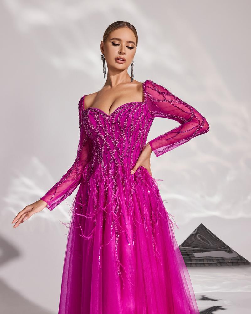 HKM-299859 Rose Pink Evening Dress for Women, Model EZ25058