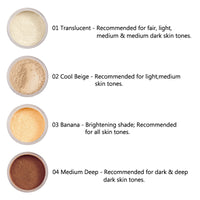 HKM-650771 Matte Oil Control Loose Powder - Translucent, Cool Beige, Banana, Medium Deep - 40g