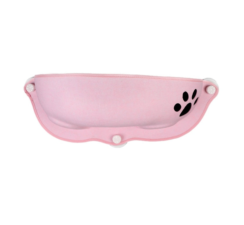 HKM-728915 Semi-Circular Felt Cat Nest for Window Sill with Cozy Cat Pad