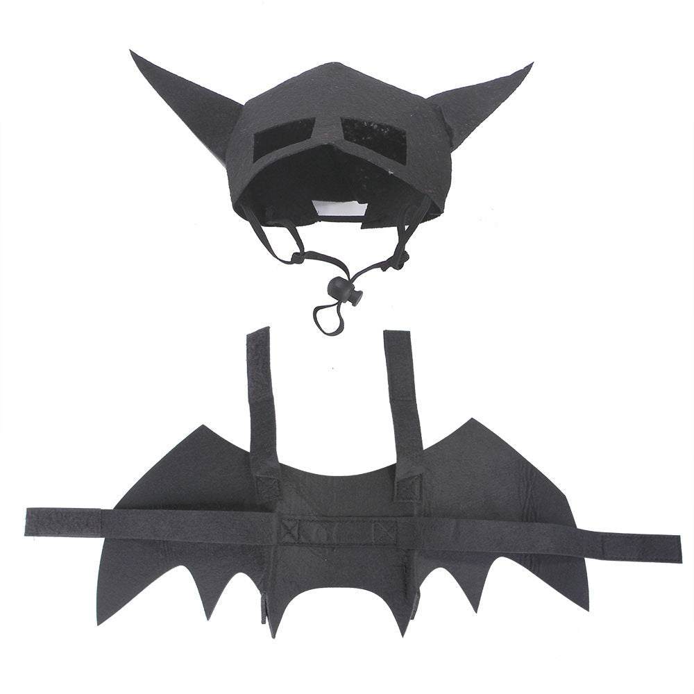 HKM-648467 Halloween Pet Costume: Bat Mask with Wings and Corset, Sizes S, M, L