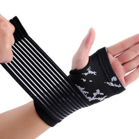 HKM-607635 Black Knitted Compression Palm for Sports and Activities, Made of 70% Nylon and 30% Spandex, One Size Fits Most