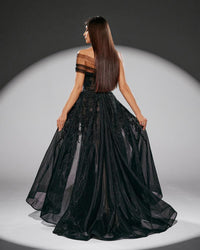HKM-856915 Elegant Black Evening Gown with Sophisticated Design for Women
