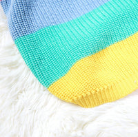 HKM-068371 Rainbow Knit Dog Sweater - Soft Wool Material for Various Sizes (S-2XL)