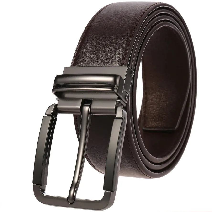 HKM-474067 Genuine Leather Casual Pin Buckle Belt for Men - Model LY35-3946-3