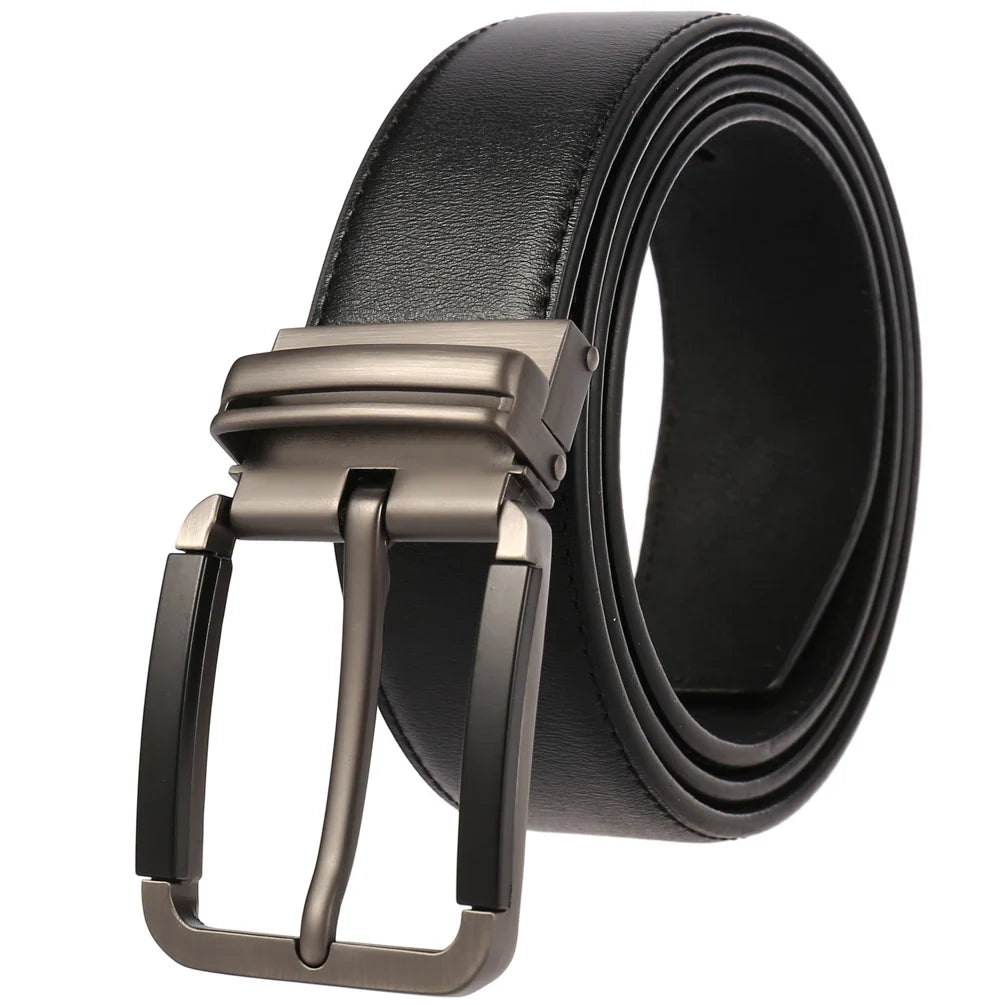 HKM-474067 Genuine Leather Casual Pin Buckle Belt for Men - Model LY35-3946-3