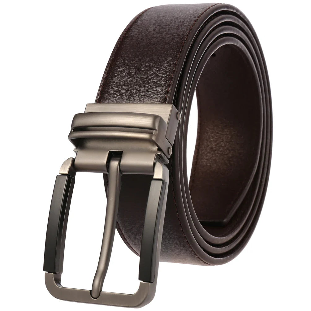 HKM-474067 Genuine Leather Casual Pin Buckle Belt for Men - Model LY35-3946-3