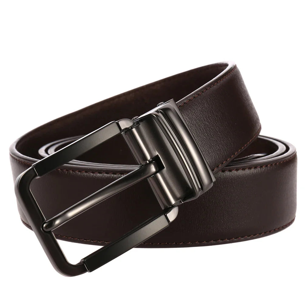 HKM-474067 Genuine Leather Casual Pin Buckle Belt for Men - Model LY35-3946-3