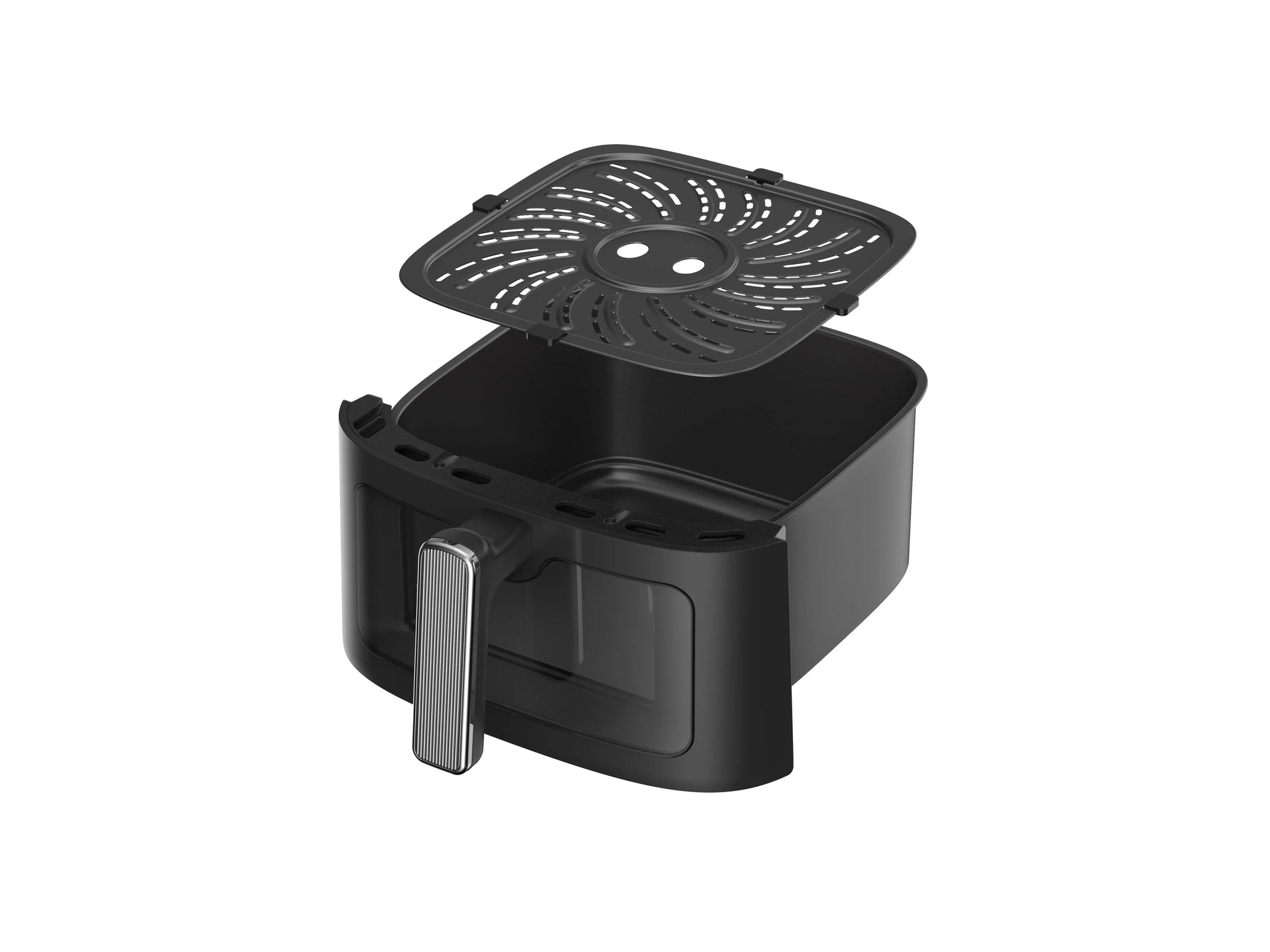 KTX-532563 Modern Square Air Fryer with Stainless Steel Heating Plate and LCD Display, Available in 3L, 5L, and 7L Sizes