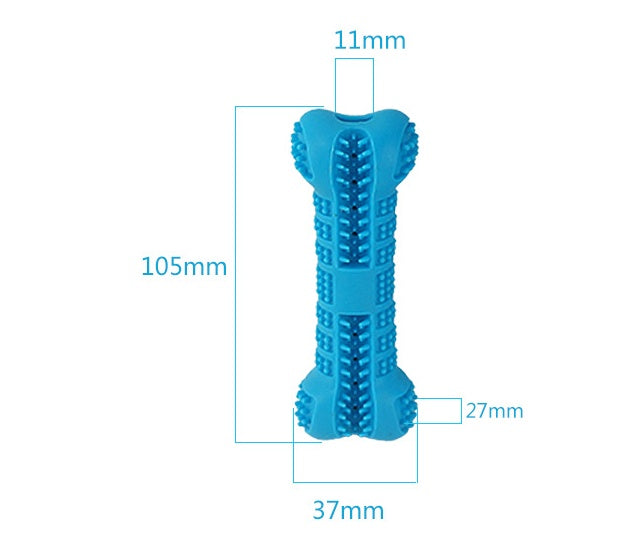HKM-468947 Silicone Bone Toothbrush Toy for Dogs - Sky Blue & Cyan Pet Dental Accessory