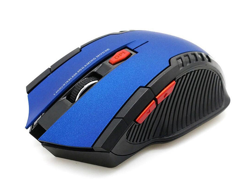 KTX-076755 Wireless Optical Gaming Mouse with Adjustable DPI and Ergonomic Design - 2.4GHz Connection, 6 Buttons, 4-Way Wheel, Multiple Colors Available