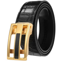 HKM-702291 Men's Genuine Leather Belt with Durable Stainless Steel Buckle, Model LY36-61430-8