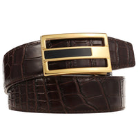 HKM-702291 Men's Genuine Leather Belt with Durable Stainless Steel Buckle, Model LY36-61430-8