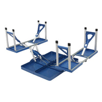 HKM-501715 Blue Plastic Camping Table and Chair Set - 135.5x83x65.5cm, 50kg Capacity