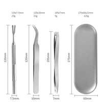 HKM-250899 Stainless Steel Tick and Flea Removal Tool Set for Dogs and Cats - 3-Piece Clip and Tweezer Kit