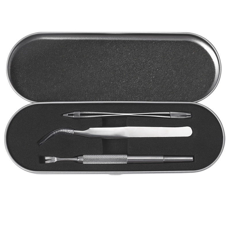HKM-250899 Stainless Steel Tick and Flea Removal Tool Set for Dogs and Cats - 3-Piece Clip and Tweezer Kit