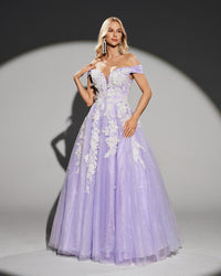 HKM-731603 Elegant Purple Evening Dress for Women - Model EZ25203